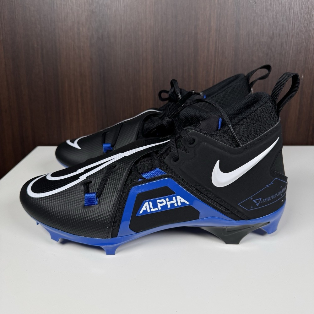 Nike Alpha Menace Pro 3 Football Cleats Black Blue CT6649-007 Men Size 11